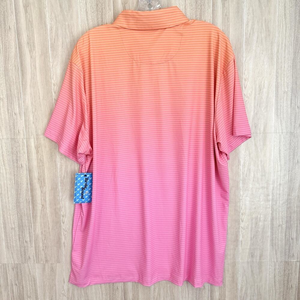 NWT Birdie Bound Polo Shirt Mens Large Ombre Pink Color Golf Casual Short Sleeve - Picture 2 of 11